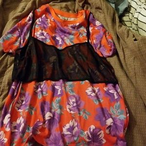 Asos shirt, with fishnet over lay